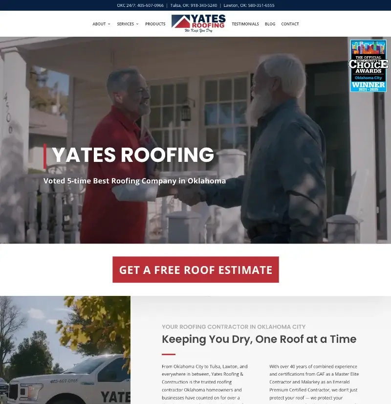 Yates Roofing - featured client